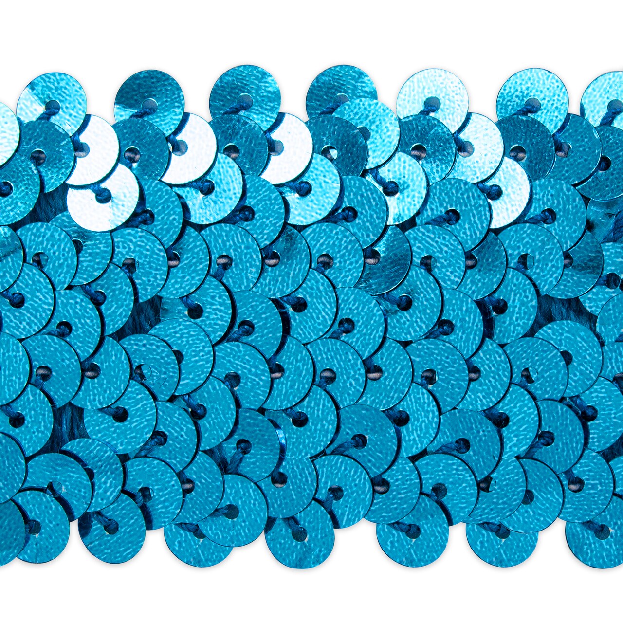 10 yards of 4 Row 1 1/2" Metallic Stretch Sequin Trim | 10 yard cut